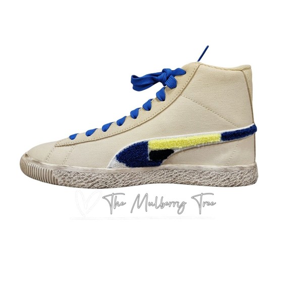 Puma Make History Now Clyde Mid x Black Fives Jr Sneaker Creme Brulee Size 7C 38 - Picture 2 of 12